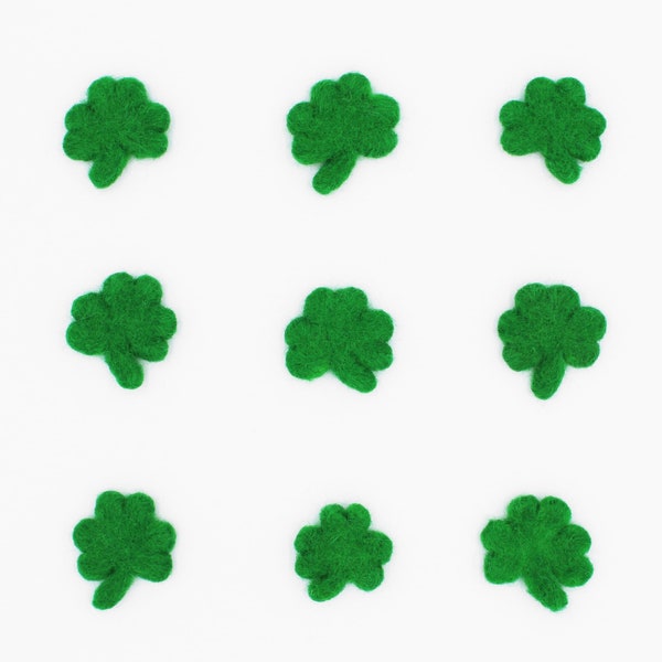 Felt Shamrocks | Felted Shamrocks | Felt Clovers | DIY St Patricks Garland | DIY St Pattys Decor | DIY Shamrock Garland | Select Quantity