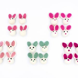Felt Bunnies | Felted Bunnies | DIY Easter Garland | Easter Bunny Felt Balls | Bunny Pom Poms | Easter Decor | Select Quantity