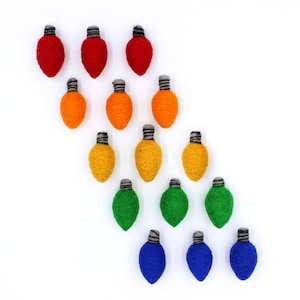 Felt Christmas Lights | Christmas Light Felt Balls | Felted Holiday Christmas Light Pom Poms | DIY Christmas Garlands | Choose Color