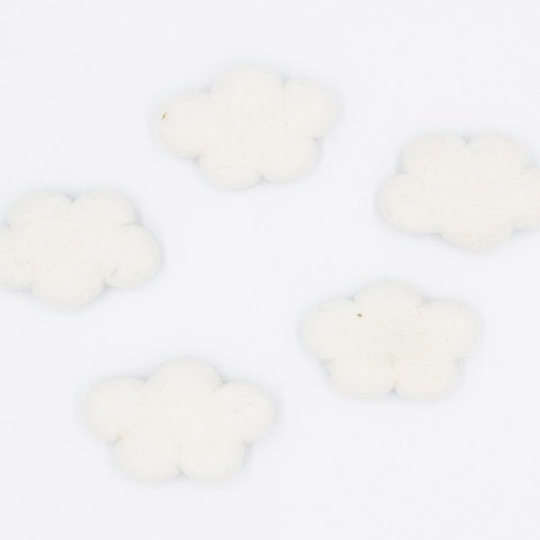 Felt Clouds | Felted Clouds | Baby Shower DIY Felt Garland | Nursery Decor | Felt Ball Clouds | Cloud Pom Poms | Choose Quantity