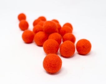 Hot Orange Felt Pom Poms Wholesale | Orange Wool Felt Pompoms Wholesale |Pom Ball |DIY Felt Ball Garland | Wool Felt Balls | Choose Quantity