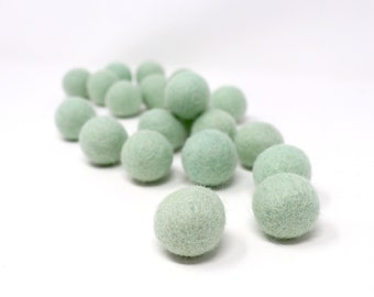 Light Mint Felt Pom Poms Wholesale | Mint Wool Felt Pompoms Wholesale | Pom Ball DIY Felt Ball Garland | Wool Felt Balls | Choose Quantity