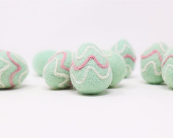 Mint Felt Easter Eggs | Felted Easter Eggs | DIY Easter Garland | Easter Egg Felt Balls | Eggs Pom Poms | Easter Decor | Select Color