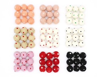 Polka Dot Felt Balls | 2.5cm Wool Felt Balls with Polka Dots | Holiday Felt Balls | Polka Dot Pom Poms | Choose Color + Quantity