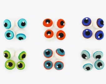 Felt Eyeballs | Felted Googly Eyes | Discontinued Halloween Decor | Select Color + Quantity
