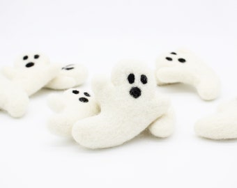 Felt Ghosts | Felted Ghosts | DIY Halloween Garland | Halloween Felt Balls | Spooky Pom Poms | Fall Decor | Select Quantity | Halloween