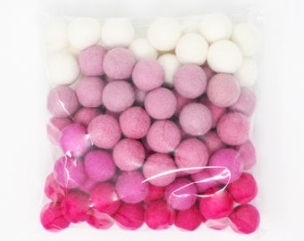 Pink Felt Balls Wholesale | Pink Wool Felt Pompoms Wholesale DIY Pom Pom Garland | Bulk Wool Felt Balls Pink Felt Pom Poms | Choose Color