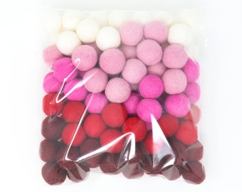 XOXO | Valentine Pom Balls | Colors Felt Poms Wholesale | Wool Felt Pompoms | DIY Felt Ball Garland | Wool Felt Balls |