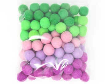 Tulips Pom Balls | Spring Colors Felt Poms Wholesale | Wool Felt Pompoms | DIY Felt Ball Garland | Wool Felt Balls | Easter