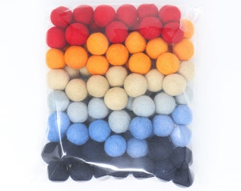 Retro Pom Balls | Nursery Colors Felt Poms Wholesale | Wool Felt Pompoms | DIY Felt Ball Garland | Wool Felt Balls | Gender Neutral