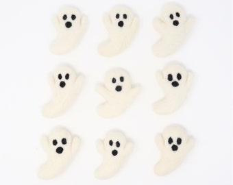Felt Ghosts | Felted Ghosts | DIY Halloween Garland | Halloween Felt Balls | Spooky Pom Poms | Fall Decor | Select Quantity | Halloween