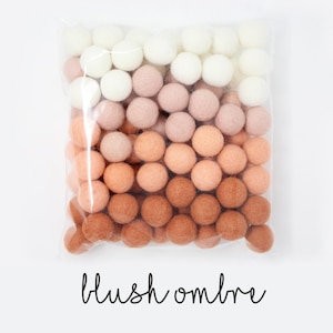 Blush Felt Balls Wholesale | Blush Wool Felt Pompoms Wholesale DIY Pom Pom Garland | Bulk Wool Felt Balls Blush Felt Balls | Choose Color
