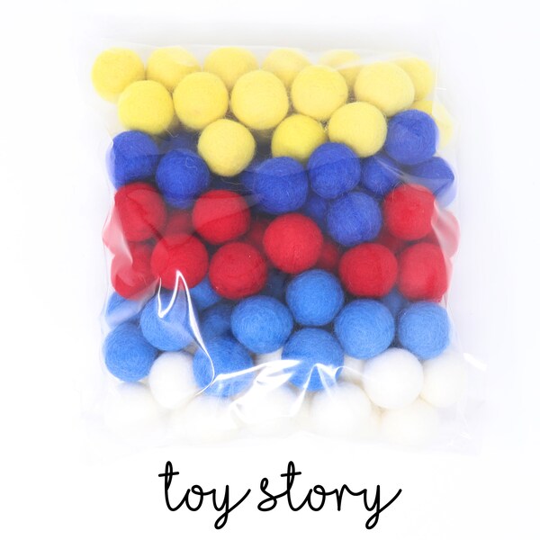 Toy Colors Pom Balls | Felt Poms Wholesale | Wool Felt Pompoms | DIY Felt Ball Garland | Wool Felt Balls | 1st Birthday| Party Decor