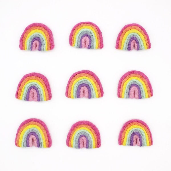 Felt Rainbows | Felted Pastel Rainbows | Rainbow Birthday Decor | DIY Felt Garland Rainbow | DIY Pastel Rainbow Garland | Select Quantity