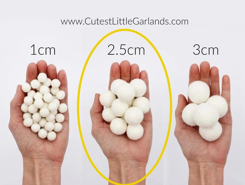 Pompones de fieltro bohemios al por mayor / Pompones de fieltro de lana color blanco mostaza menta claro aguamarina rubor claro rubor imagen 5