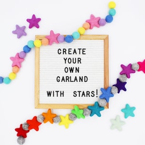 Create Your Own STAR Pom Pom Garland | Custom Felt Ball Garland | Felt Star Pom Garland | Custom Nursery Wall Decor | Choose Colors