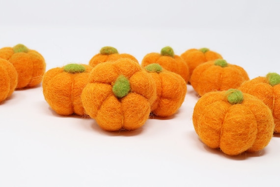 Thanksgiving Felt Balls 2.5 Cm Felted Wool Ball for Crafts Bulk Felt Balls  for Fall Craft DIY Autumn Garland Kit Wool Pom Poms Only 