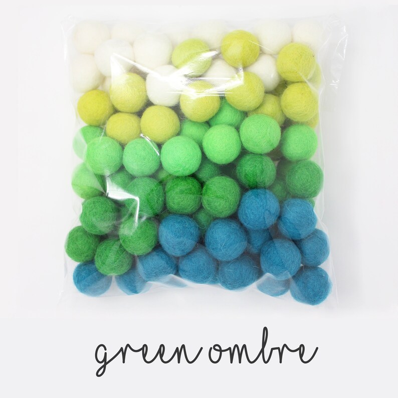 Green Felt Pom Pom Balls Green Wool Felt Pompoms Wholesale Etsy