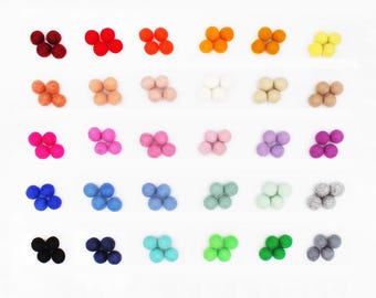 Pompons en feutre | 2,5 cm de diamètre pour guirlande de boules en feutre | Choisissez la couleur et la quantité