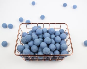 Blue Felt Pom Poms | Wool Felt Pompom Garland | DIY Felt Ball Garland | Bulk Wool Felt Balls Custom Garland | Choose Color + Quantity