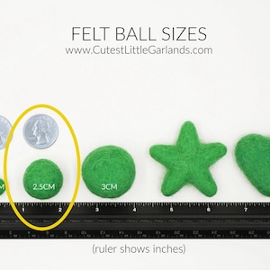 Pompones de fieltro bohemios al por mayor / Pompones de fieltro de lana color blanco mostaza menta claro aguamarina rubor claro rubor imagen 4