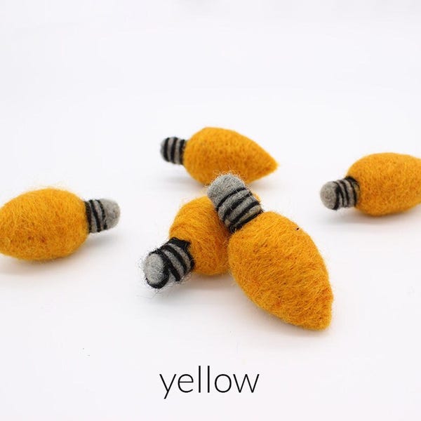Lumières de Noël en feutre | Pompons en feutre lumière de Noël | Pompons lumineux de Noël feutrés pour Noël | Guirlandes de Noël DIY | Choisissez la couleur
