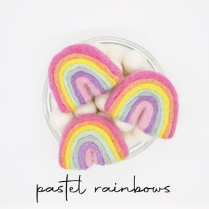 Felt Rainbows | Felted Pastel Rainbows | Rainbow Birthday Decor | DIY Felt Garland Rainbow | DIY Pastel Rainbow Garland | Select Quantity
