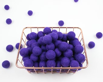 Purple Felt Pom Poms | Wool Felt Pompom Garland | DIY Felt Ball Garland | Bulk Wool Felt Balls Custom Garland | Choose Color + Quantity