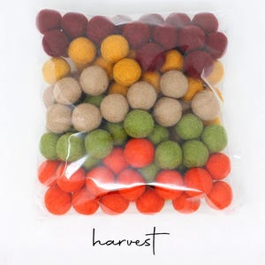 Thanksgiving Wool Felt Balls Wholesale | Harvest Felted Pom Poms Maroon Orange Copper for DIY Felt Ball Garland | Choose Color + Quantity