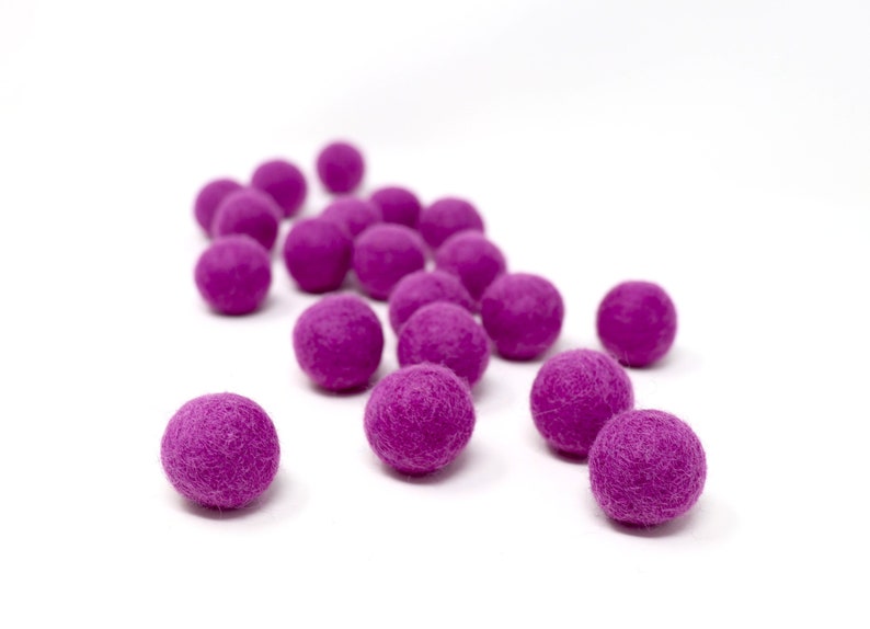 Fucshia Felt Pom Poms Wholesale Purple Wool Felt Pompoms Wholesale Pom Ball DIY Felt Ball Garland Wool Felt Balls Choose Quantity image 1