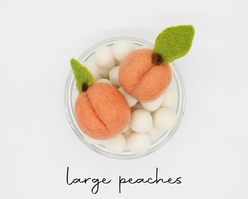 Felted Large Fruit | Felt Apples Felt Oranges Felt Pears Felt Carrot Felt Peach | Felted Fruit for Sensory Play and Decor | Select Type