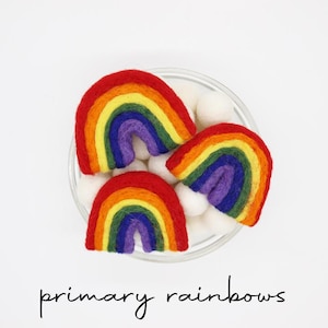 Felt Rainbows | Felted Primary Rainbows | Rainbow Birthday Decor | DIY Felt Garland Rainbow | DIY Rainbow Garland | Select Quantity