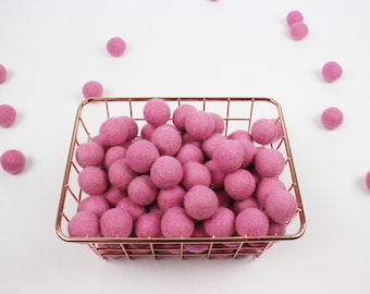 Pink Felt Pom Balls | Wool Felt Pompom Garland Wholesale | Felt Ball Garland | Bulk Wool Felt Balls Custom Garland | Choose Color + Quantity