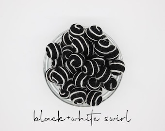 Swirl Felt Balls | 2.5cm Wool Felt Balls with Swirls | Choose Color + Quantity