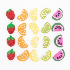Felted Fruit Slices | Felt Fruit DIY Summer Party Decor Garland | Grapefruit Orange Lemon Lime Watermelon | Select Quantity + Type