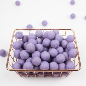 Lilac Felt Pom Poms | Wool Felt Pompom Garland | DIY Felt Ball Garland | Bulk Wool Felt Balls Custom Garland | Choose Color + Quantity