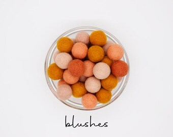 Wool Felt Balls Wholesale | Blush Copper Felted Pom Poms for DIY Felt Ball Garland | Choose Color + Quantity
