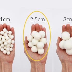 Felt Pom Poms | 2.5cm Wool Felt Balls for DIY Felt Ball Garland | Choose Color & Quantity