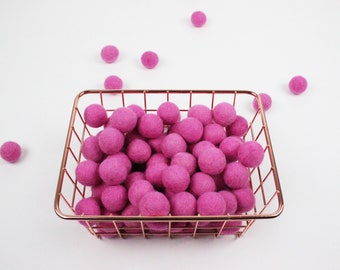 Pink Felt Pom Poms | Wool Felt Pompom Garland Wholesale | Felt Ball Garland | Bulk Wool Felt Balls Custom Garland | Choose Color + Quantity