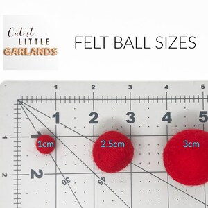 Felt Pom Poms 3 Sizes | 1cm 2.5cm 3cm Wool Felt Balls for DIY Felt Ball Garland | Choose Color & Quantity image 4