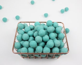 Aqua Felt Pom Poms | Wool Felt Pompom Garland | DIY Felt Ball Garland | Bulk Wool Felt Balls Custom Garland | Choose Color + Quantity