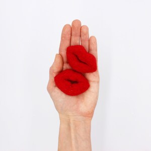 Felt Lips | Felted Lips | Felt Red Lips | DIY Valentines Day Garland | DIY Valentine Decor | Red Felt Lips Garland | Select Quantity