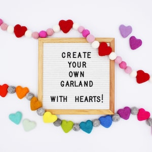 Create Your Own HEART Pom Pom Garland | Custom Felt Ball Garland | Felt Heart Pom Garland | Custom Nursery Wall Decor | Choose Colors
