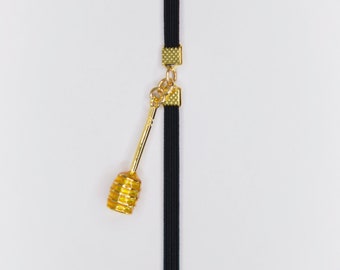 Honey Dipper Charm Bookmark - Elastic Ribbon ArtMark