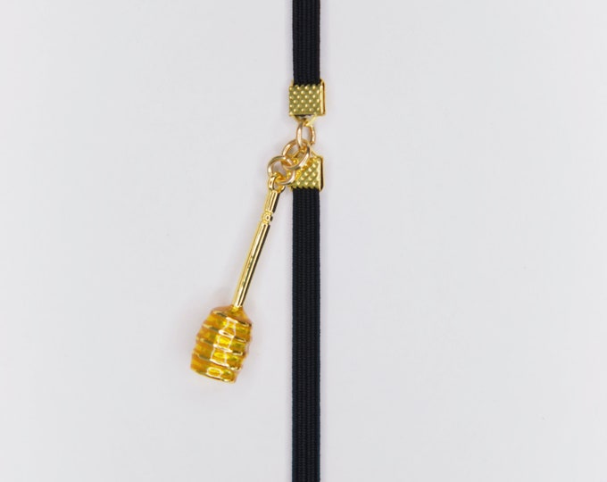 Honey Dipper Charm Bookmark - Elastic Ribbon ArtMark