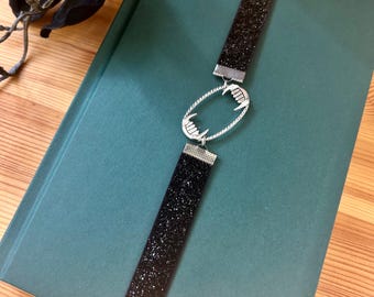 Vampire Fangs Book ArtMark, Gothic Bookmark with Ribbon