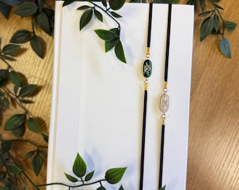 Marcapáginas elástico Artmark – Serpiente o Rosa / Regalo hecho a mano para amantes de los libros