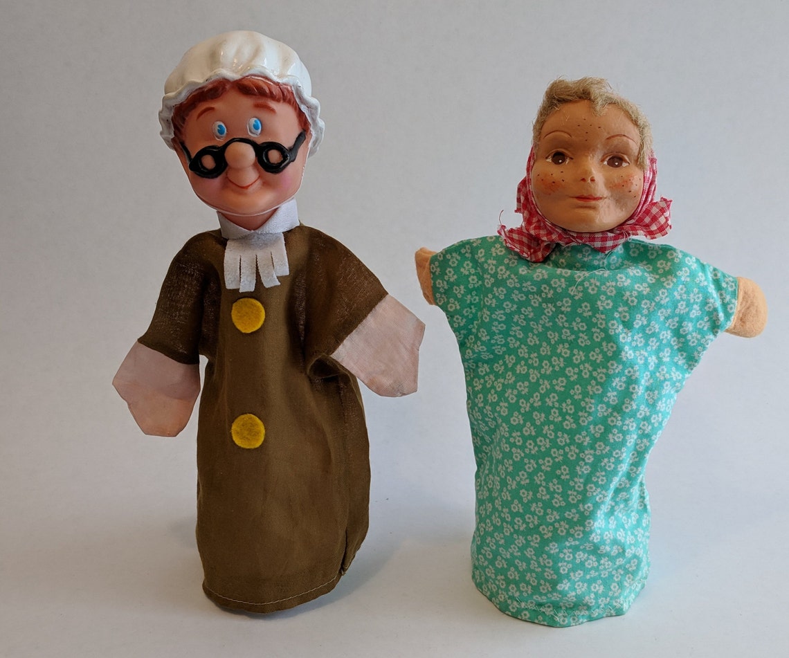 Vintage Hand Puppet Characters Lot of 2 Cloth Rubber Plastic Etsy