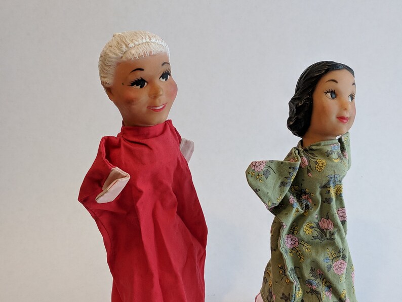 Vintage Hand Puppet Lot of 2 Cloth Rubber Plastic Puppet Show - Etsy