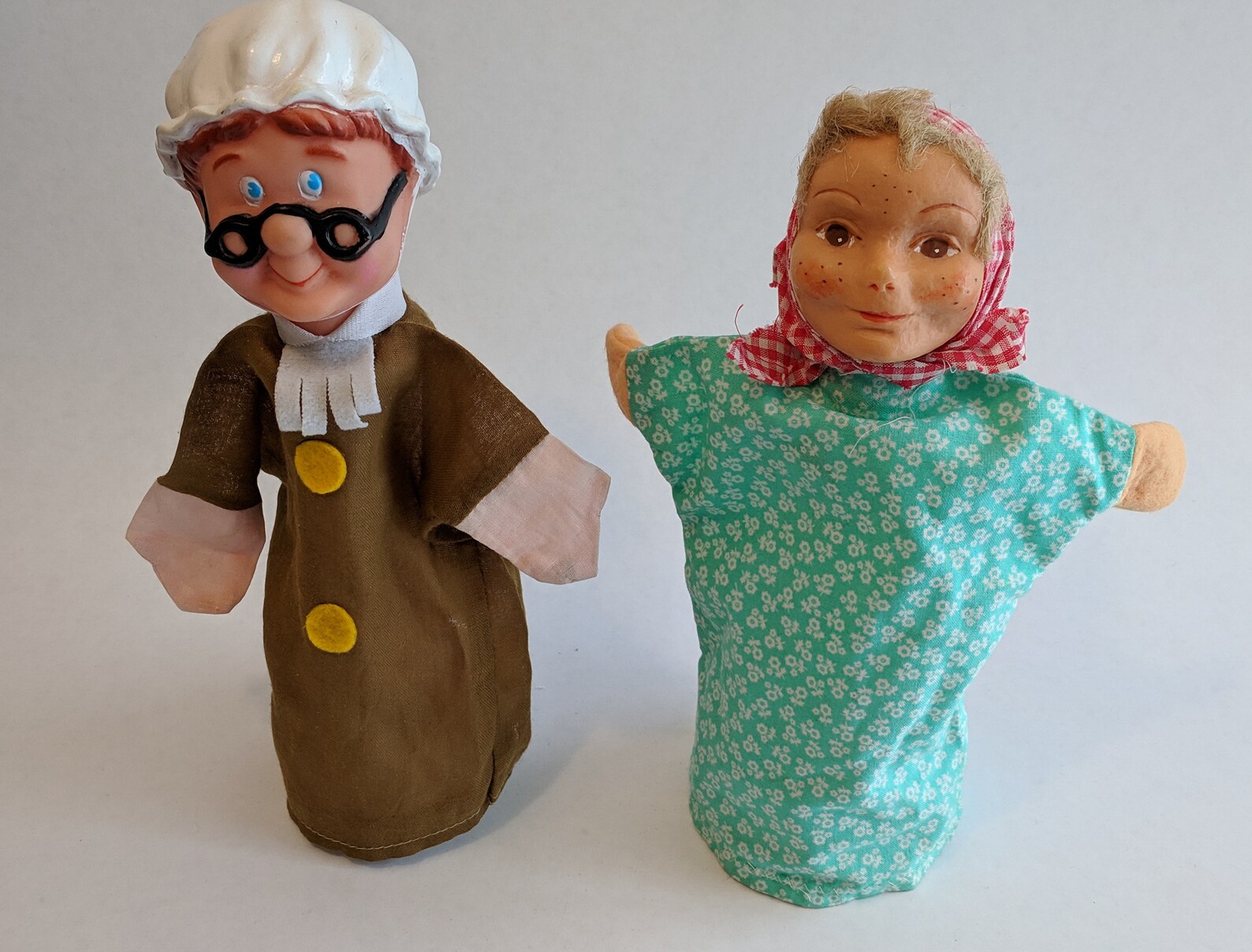 Vintage Hand Puppet Characters Lot of 2 Cloth Rubber Plastic Etsy